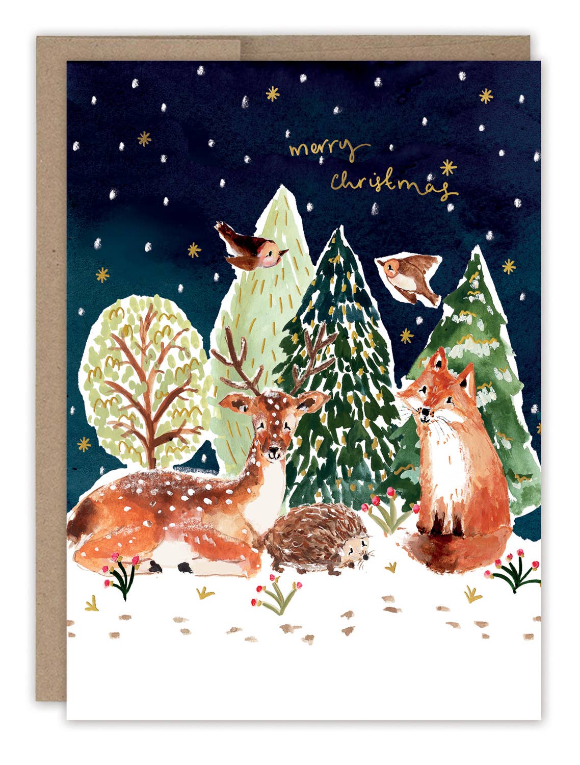 Snowy Woodland Scene Boxed Holiday Cards - Set of 10