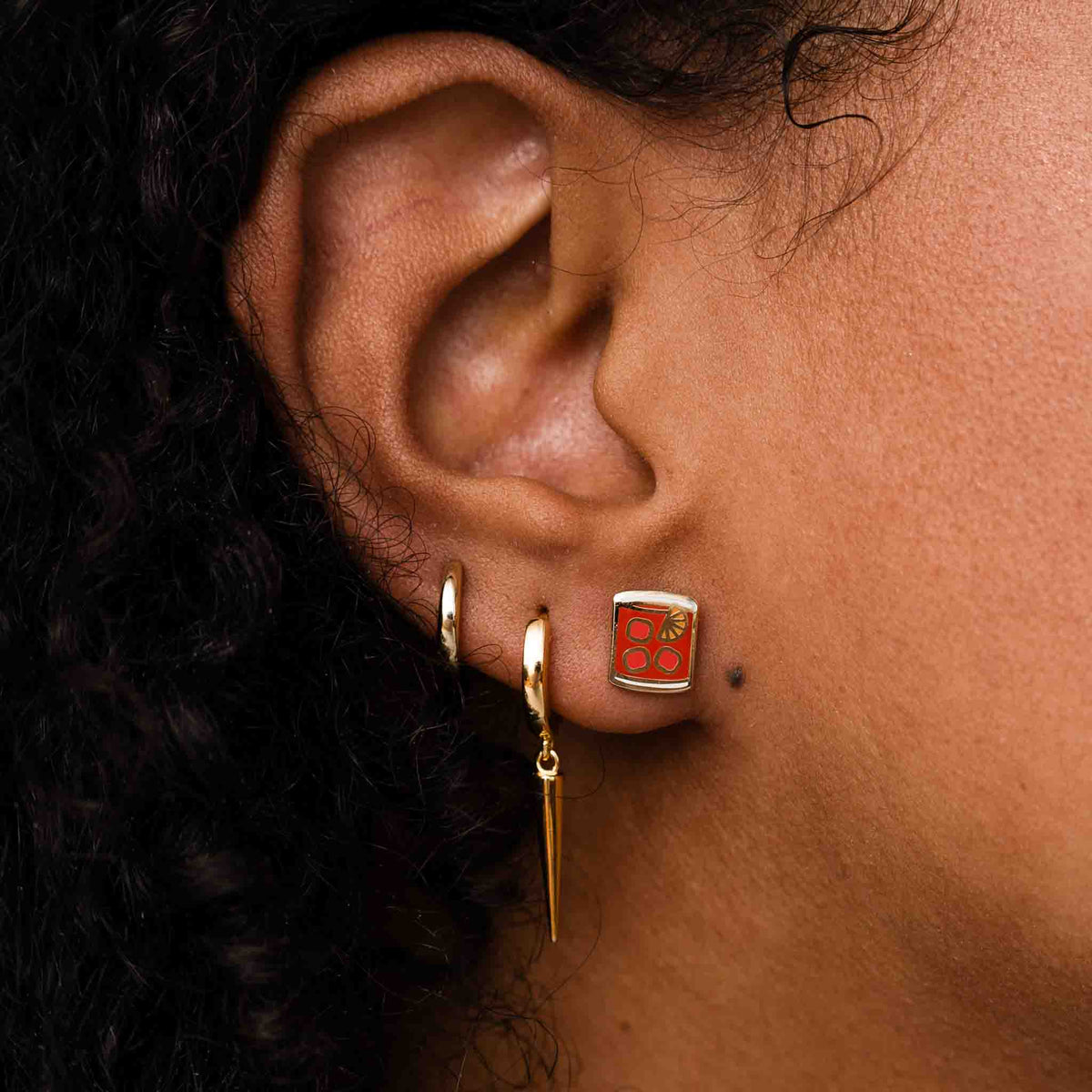 Negroni Enamel Stud Earrings