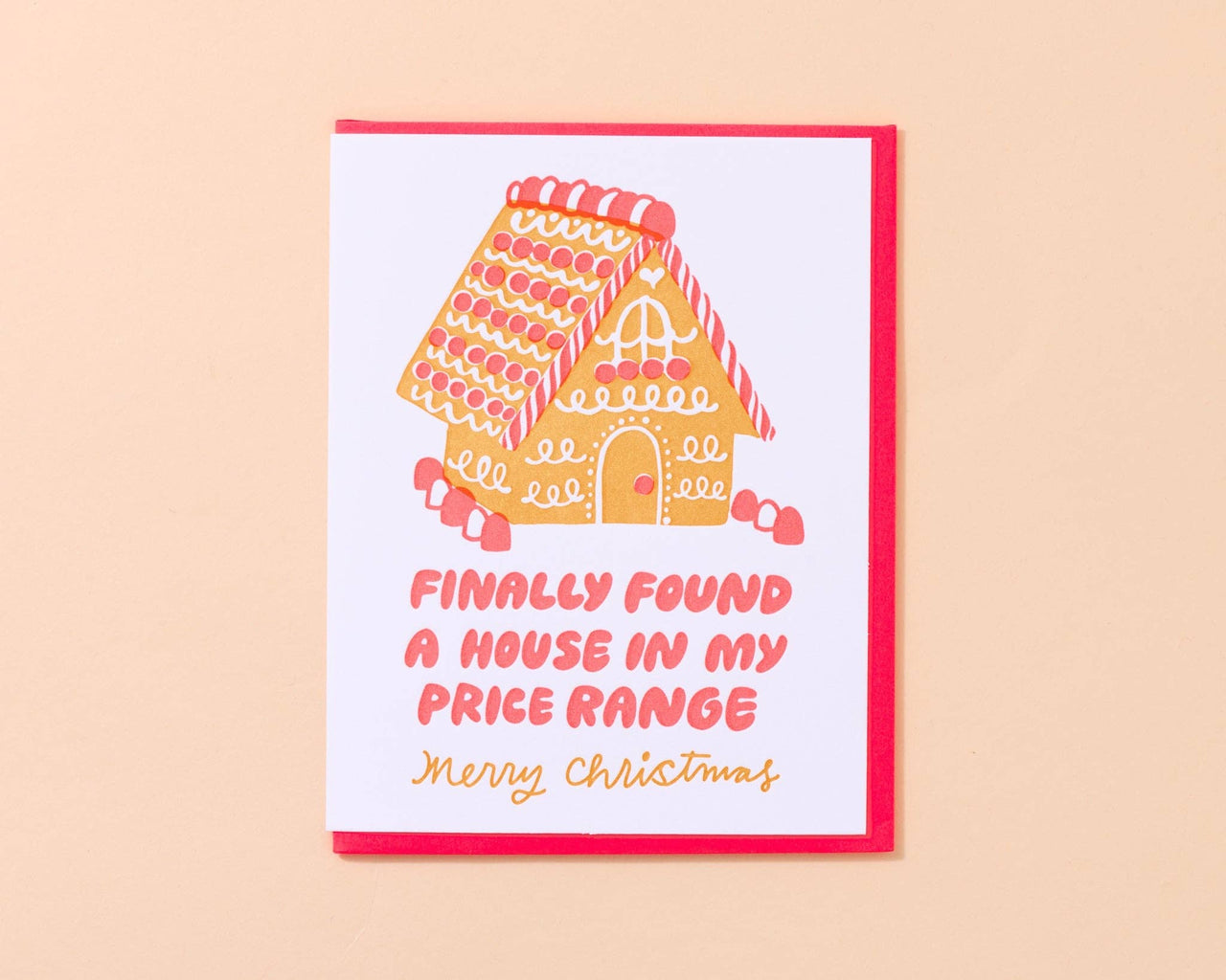 Affordable Ginger Bread House Letterpress Card - Holiday Christmas Millennial - Made in USA