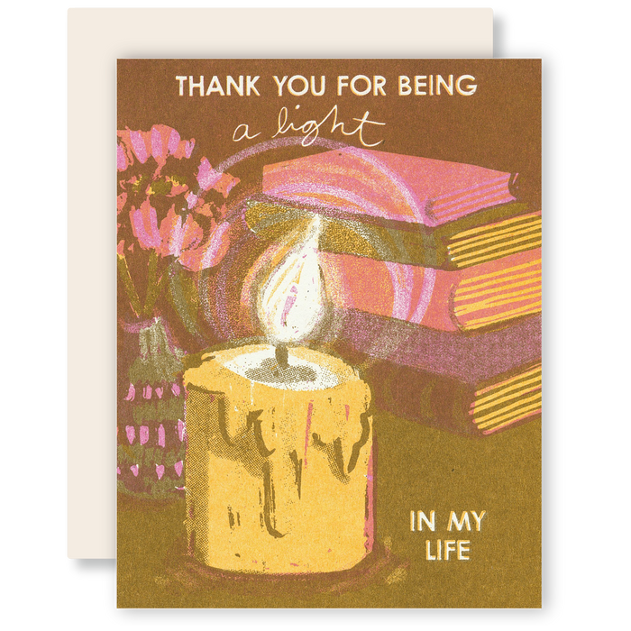 Thank You For Being a Light - Risograph Card