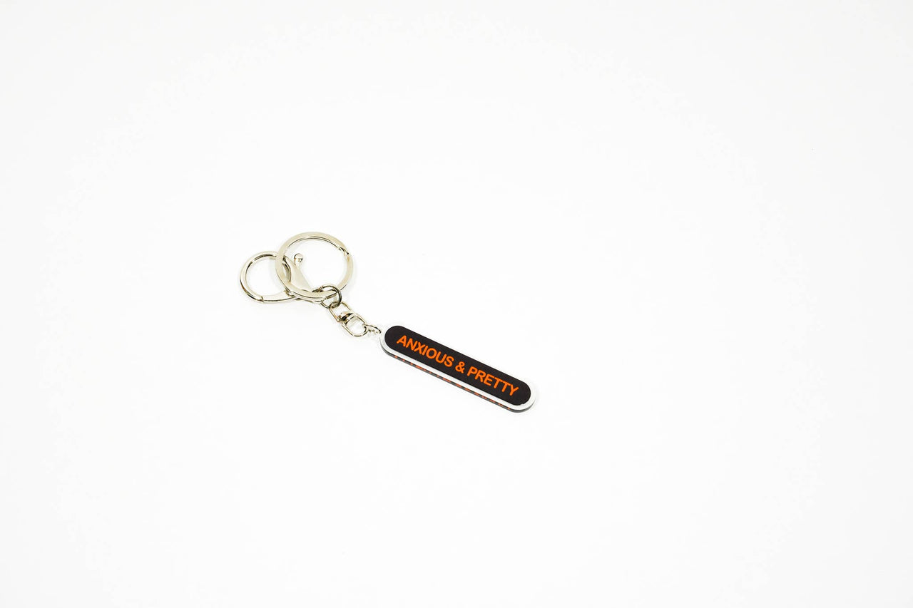 Anxious & pretty recycled acrylic keychain / bag charm