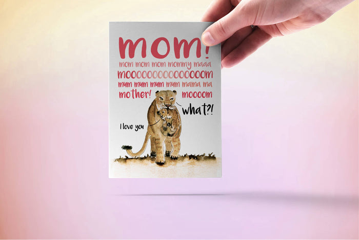 Lion Mom And Baby Cub - Funny Mother's Day Card