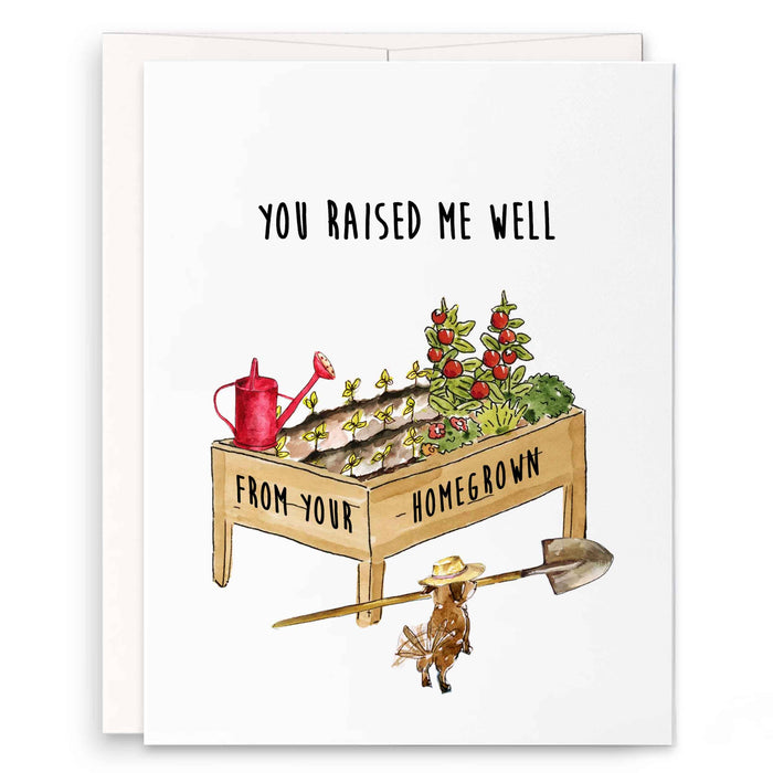 Gardener Raised Homegrown - Funny Mothers Day Card