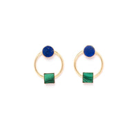 Lapis + Malachite Duality Earrings