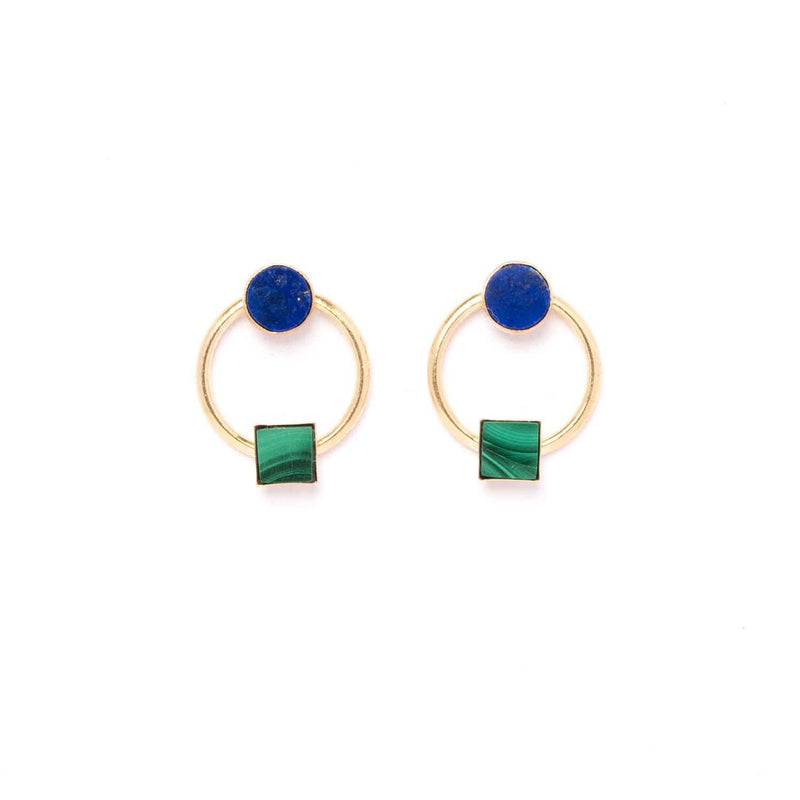 Lapis + Malachite Duality Earrings
