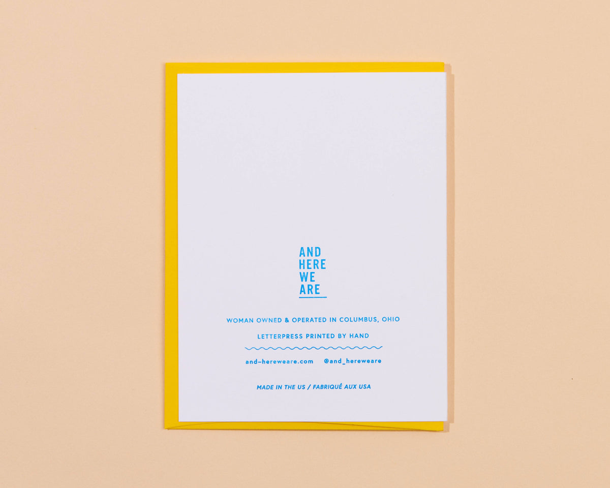 Teacher Appreciation Ribbon Thank You Letterpress Greeting Card - teacher gift