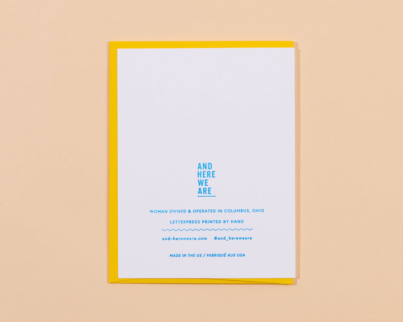 Teacher Appreciation Ribbon Thank You Letterpress Greeting Card - teacher gift