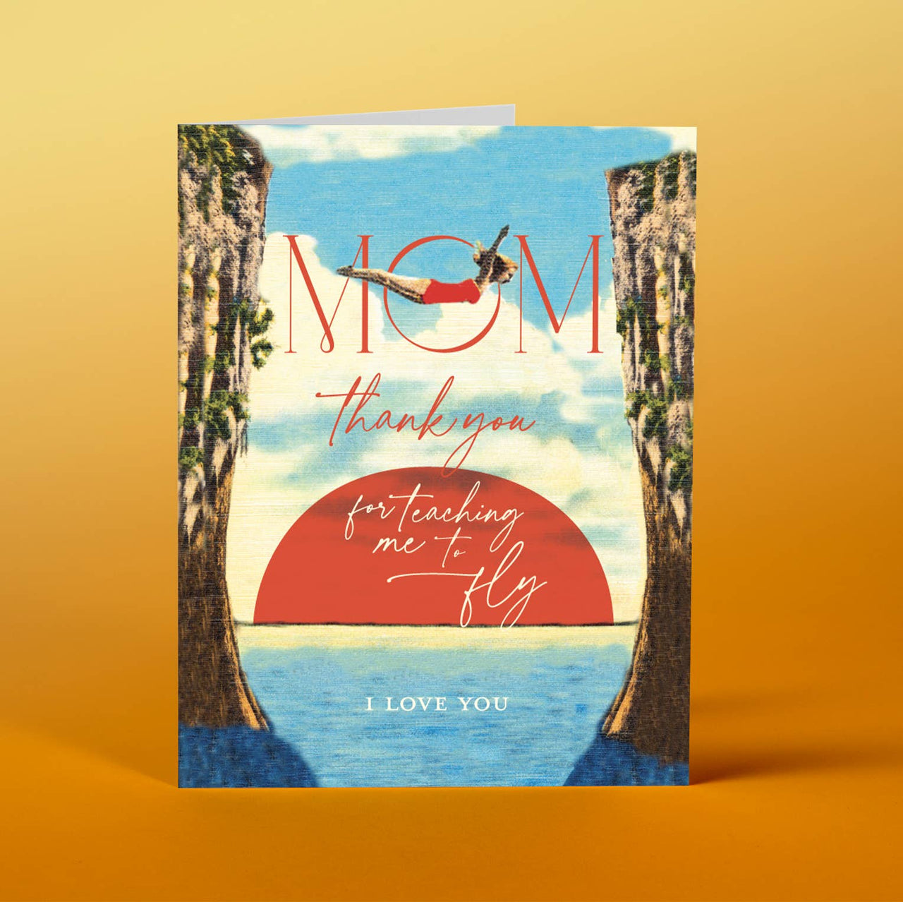 MOM TEACH ME TO FLY mother's day card