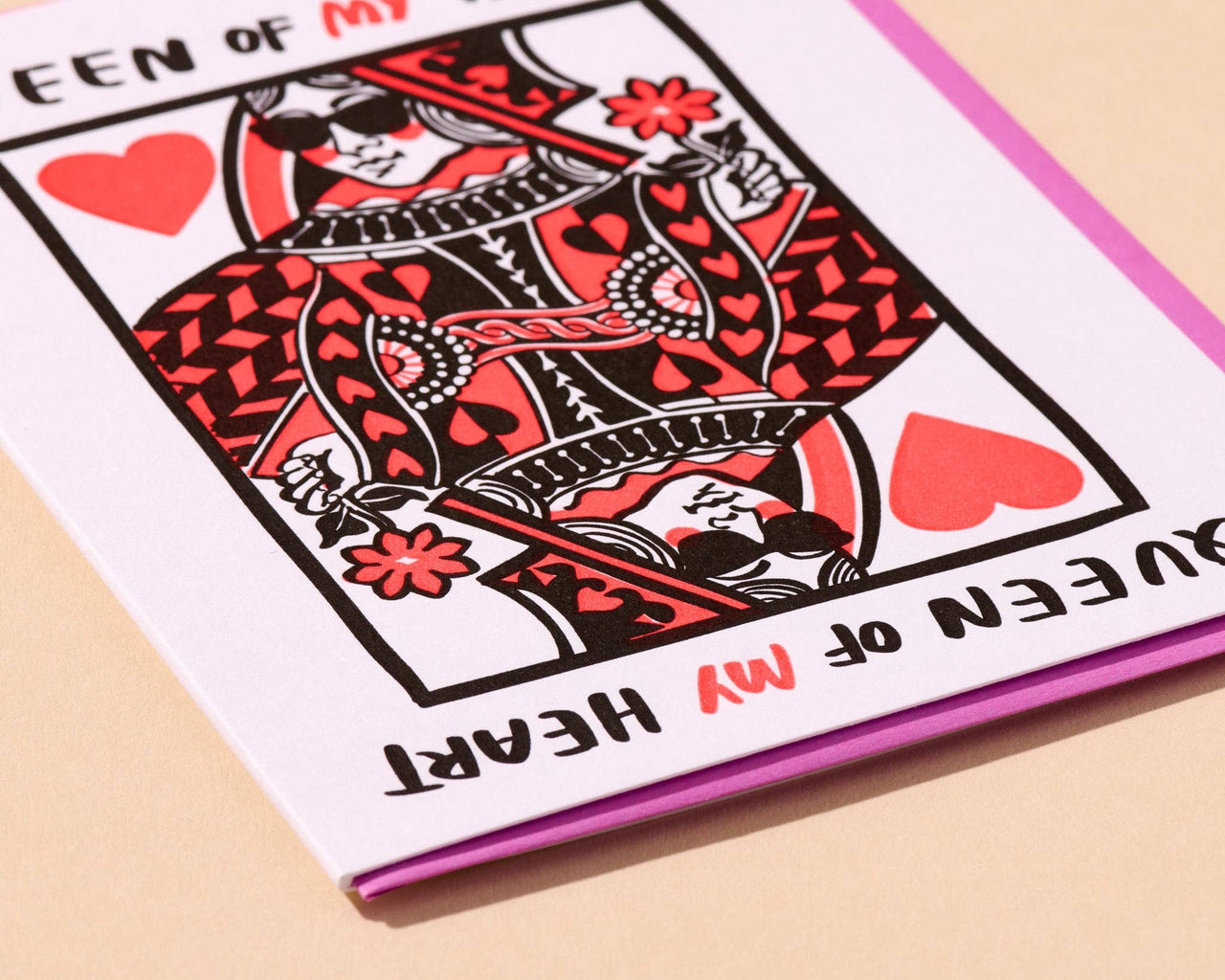 Queen Of My Heart Letterpress Love or Anniversary Card - Made in USA