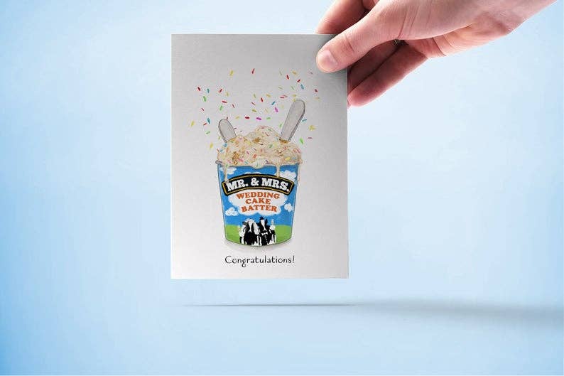 Wedding Cake Batter Ice Cream - Funny Wedding Card