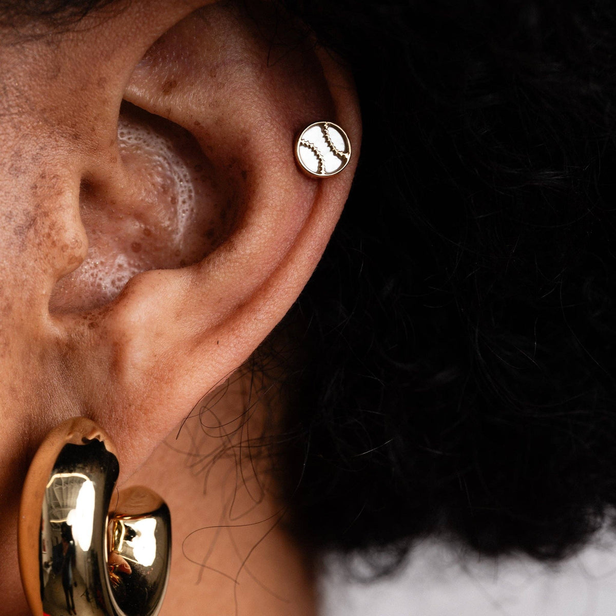 14k gold-plated brass Baseball Studs