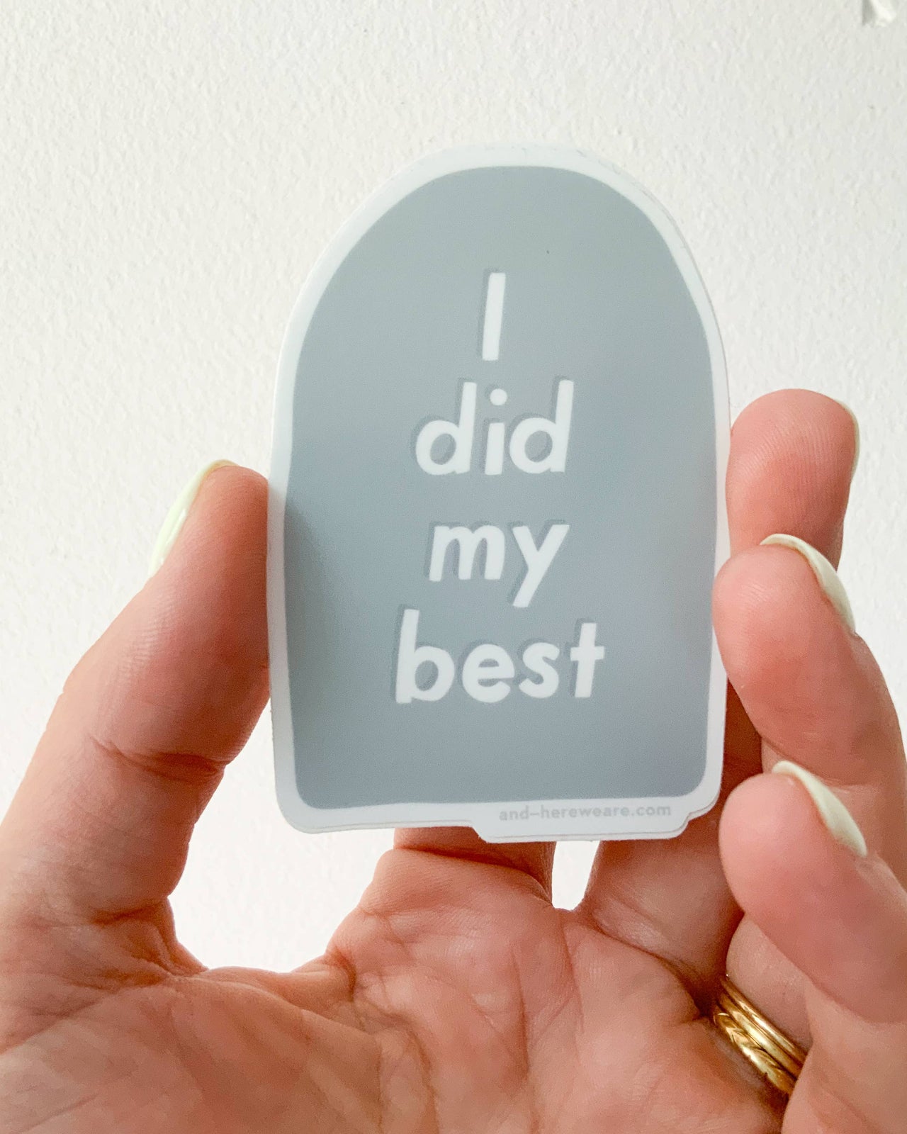 Did My Best Tombstone Vinyl Sticker - Made in USA - Stocking stuffer, Holiday, Gift Guide