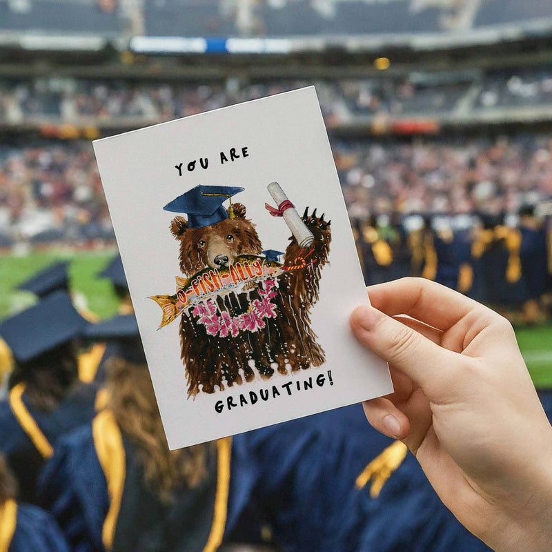 Bear Fish Grad - Funny Graduation Card