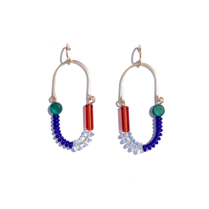 Balance Earrings- Cobalt, Sapphire, Mocha, and Malachite