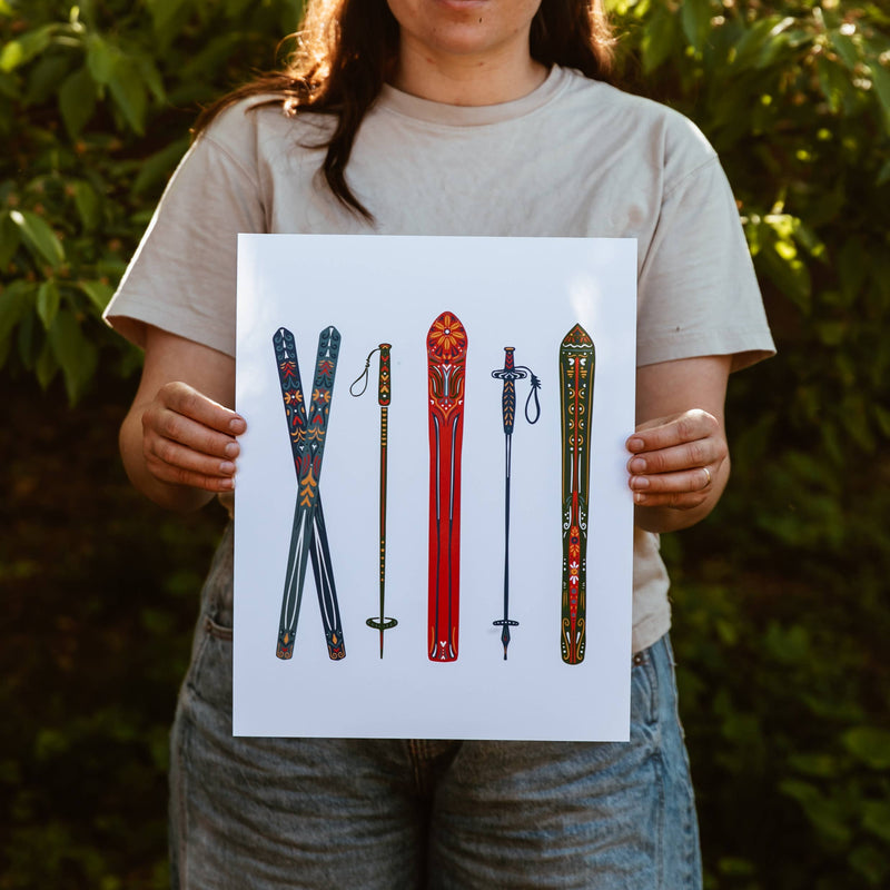 Nordic Skis Apres Print Wall Art