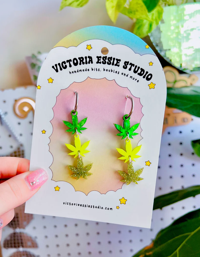 420 Hemp Leaf Earrings