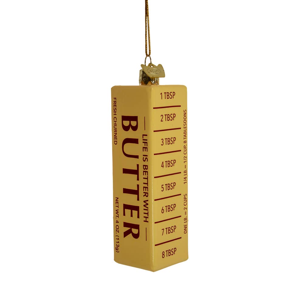 Butter Stick Glass Ornament
