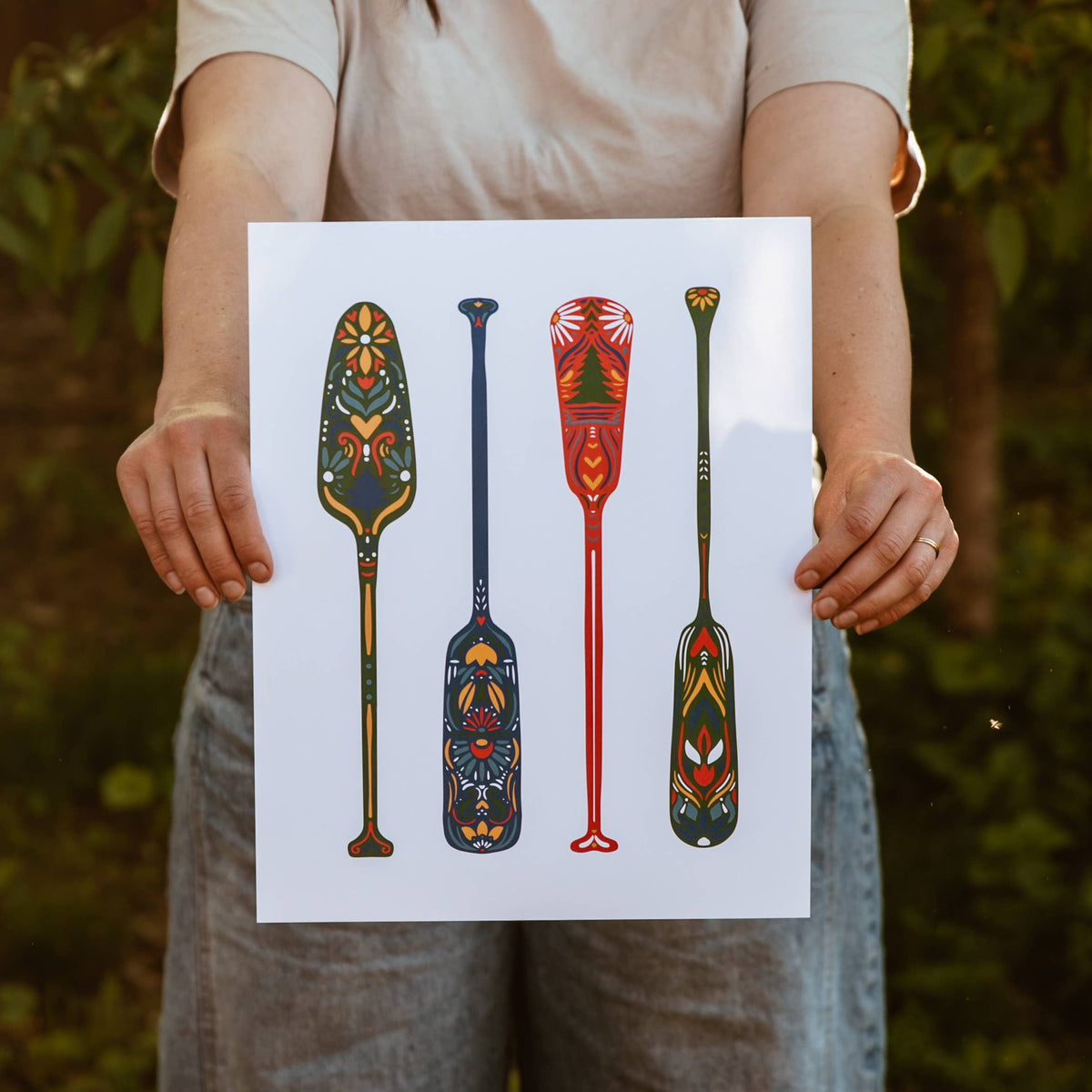 Nordic Canoe Paddle Print Wall Art