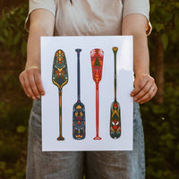 Nordic Canoe Paddle Print Wall Art