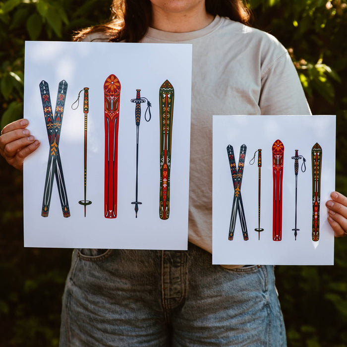 Nordic Skis Apres Print Wall Art