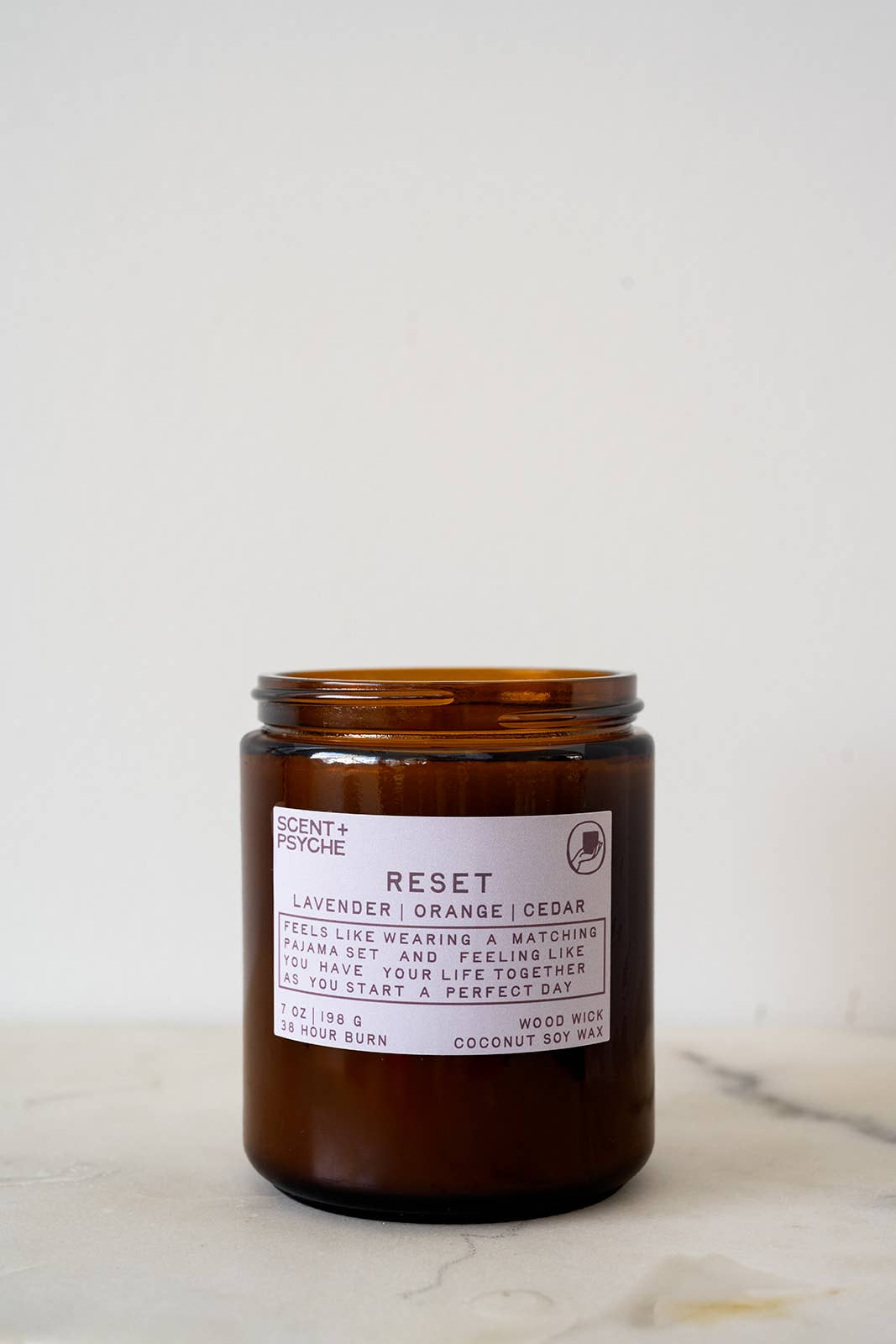 Reset | Lavender & Cedar Wood Wick Coconut-Soy Candle 7oz