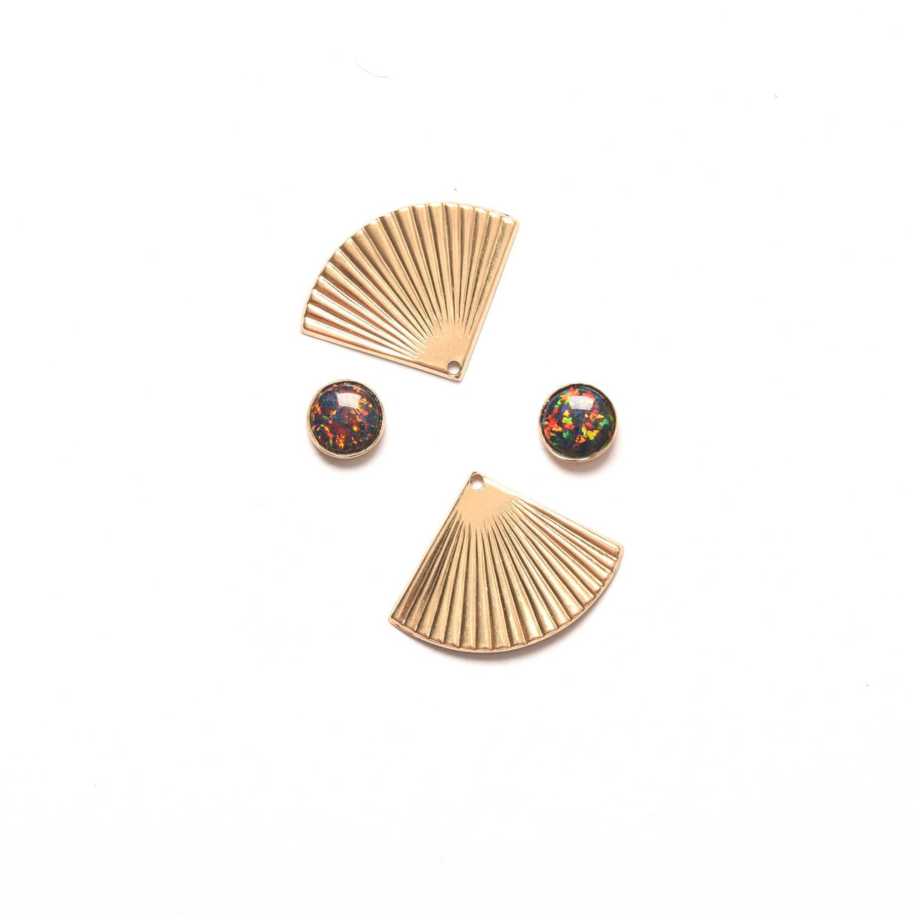 Black Opal Studs with Pleat Jackets