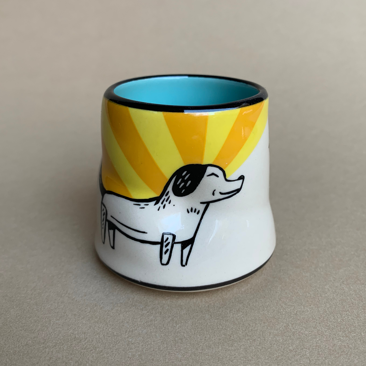 Lucky Little Dog Cup - Small Ceramic Holiday Gift Mug