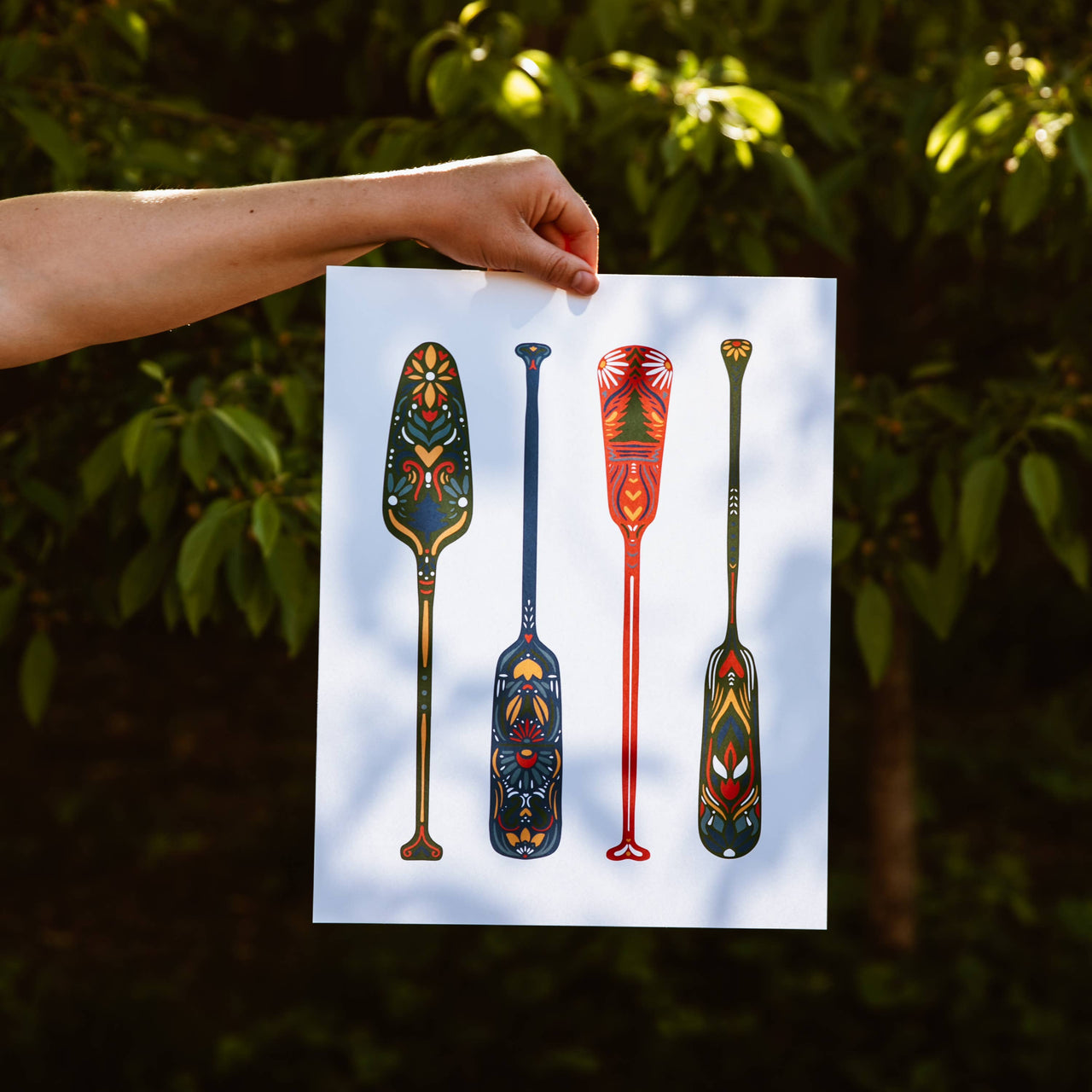 Nordic Canoe Paddle Print Wall Art