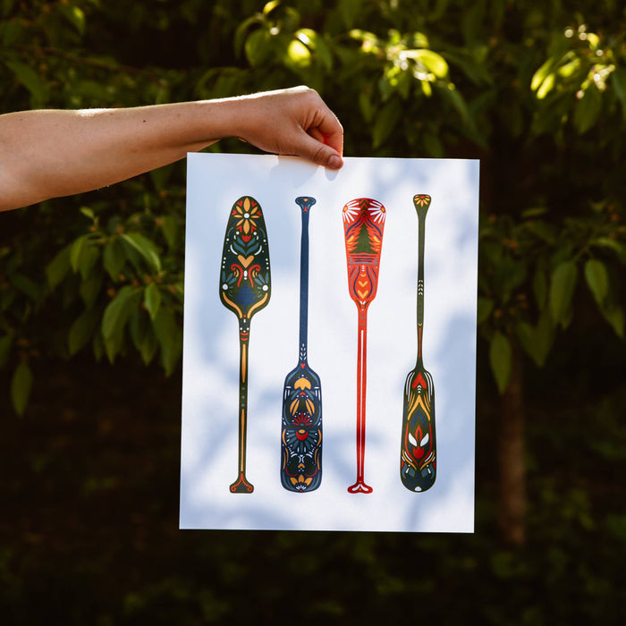 Nordic Canoe Paddle Print Wall Art