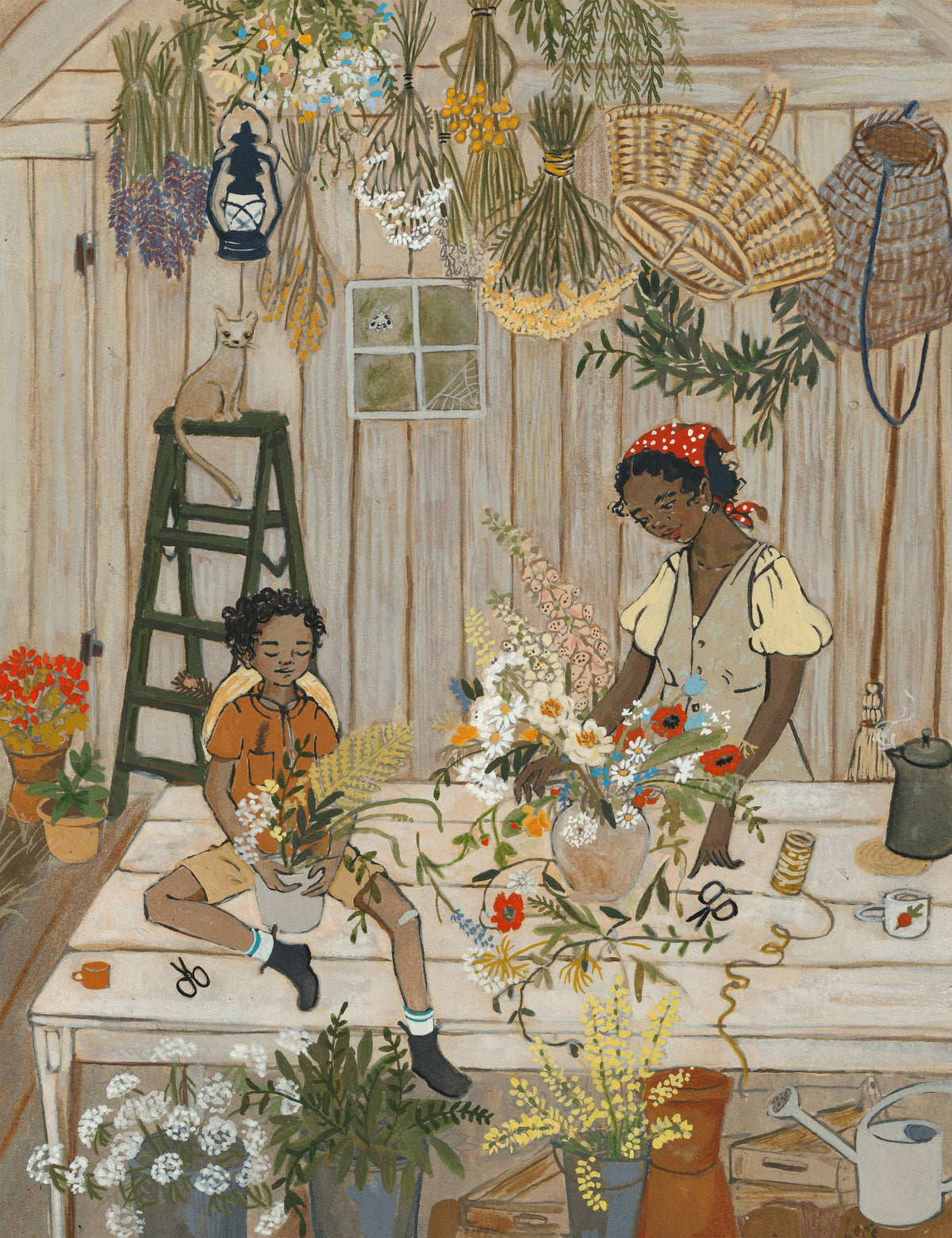 Mother and Son Florists Art Print