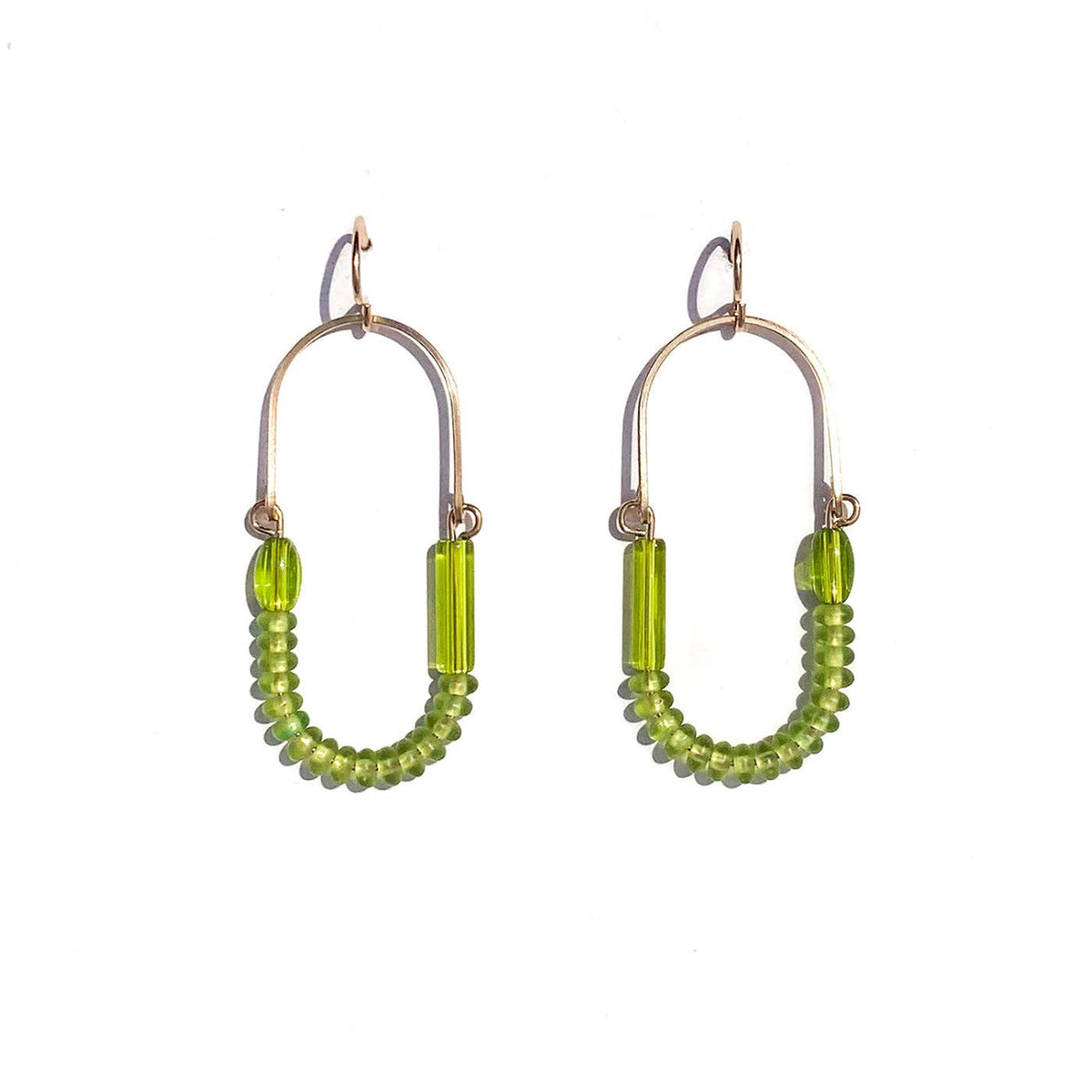 Balance Earrings- Olive + Chartreuse