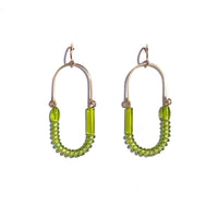 Balance Earrings- Olive + Chartreuse