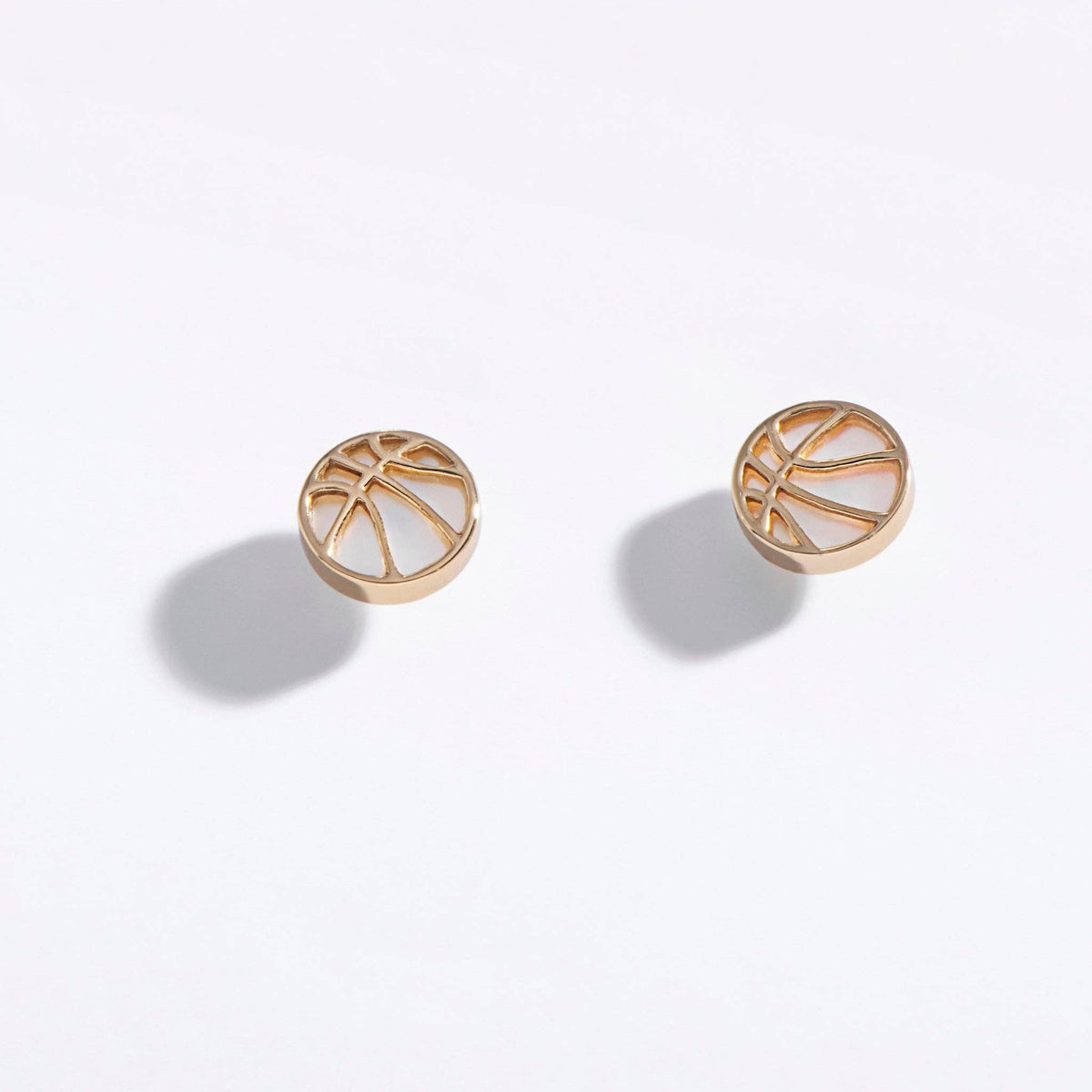 14k gold-plated brass Basketball Studs
