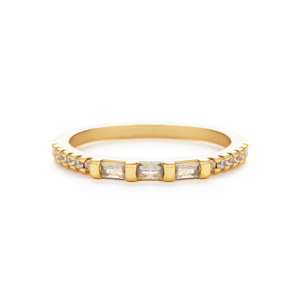 Baguette Crystal Stacking Ring