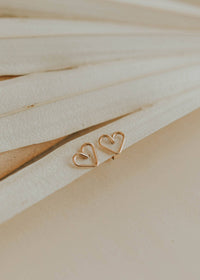 Open Heart Posts | 14kt Gold Fill + Sterling Silver