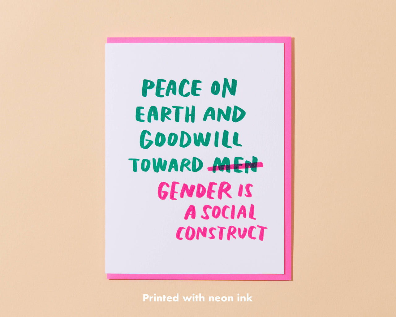 Goodwill/Gender is a Social Construct Christmas Letterpress Greeting Card- Made in USA