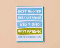 Best Hugger/Listener/Dad/Friend - Birthday Card Father's Day Card from Partner