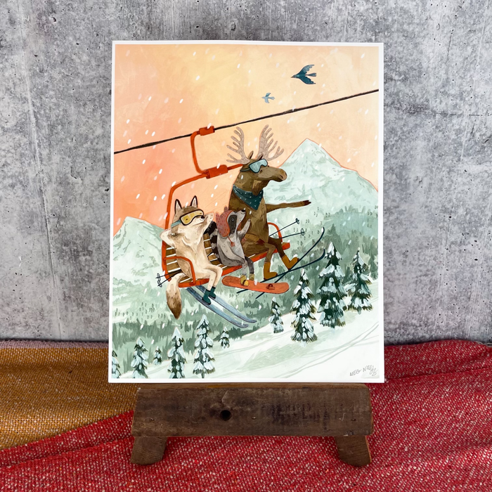 Sunset Ski Print