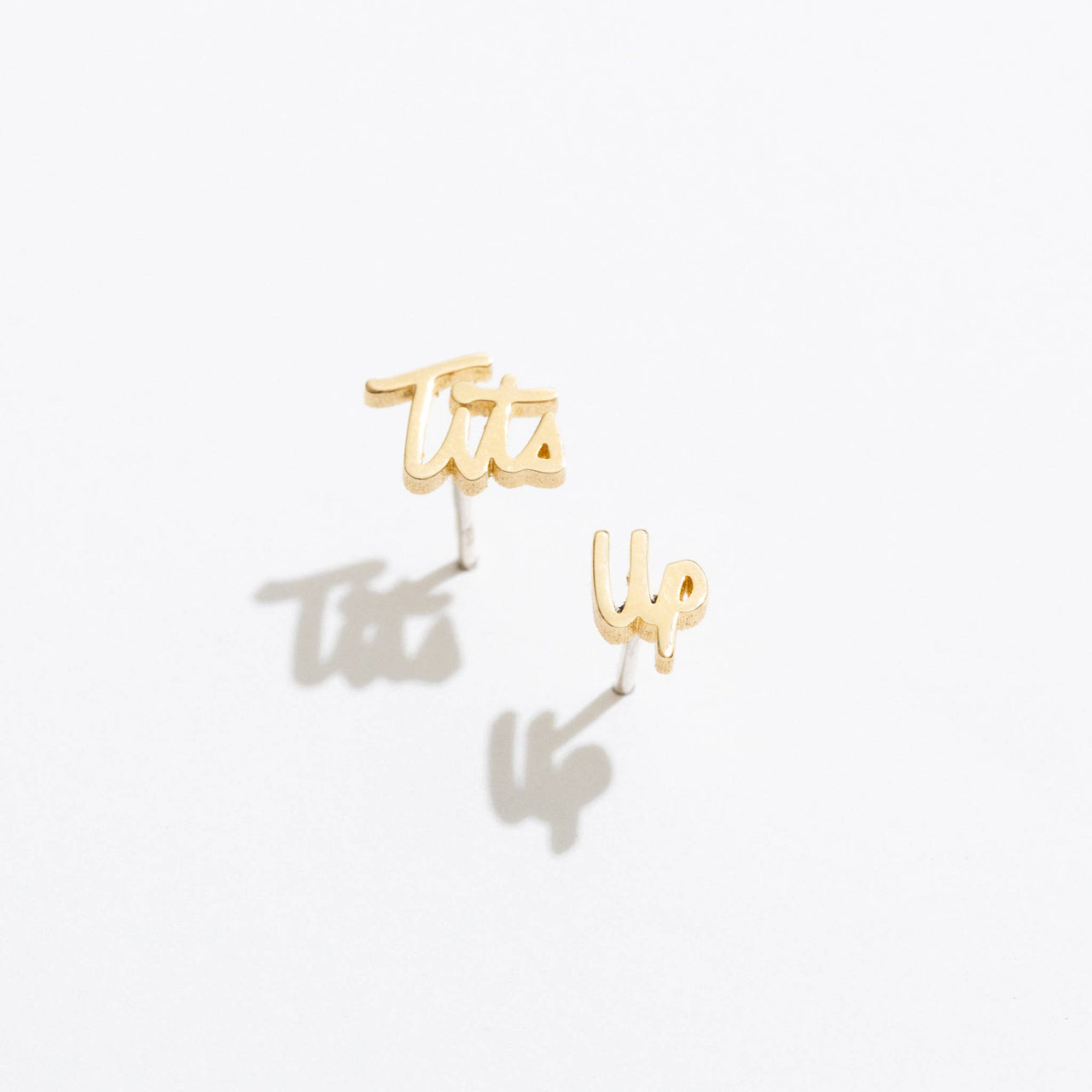 Tits Up Stud Earrings - 14K Gold Plate