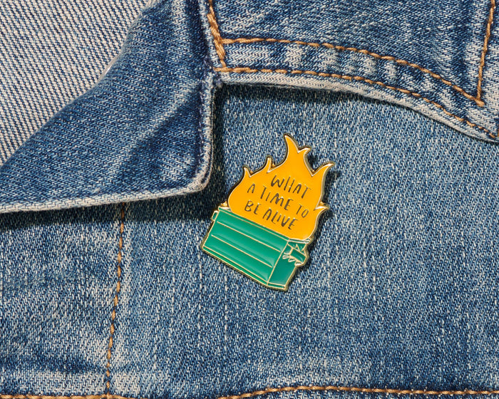 Dumpster Fire Enamel Lapel Pin - cynical pin, politics pin - Fathers Day Gift Mothers Day Spring Easter