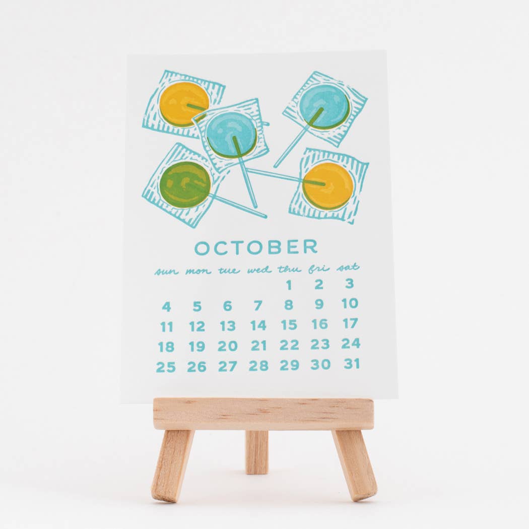2026 Sweet Treats Letterpress Desk Calendar
