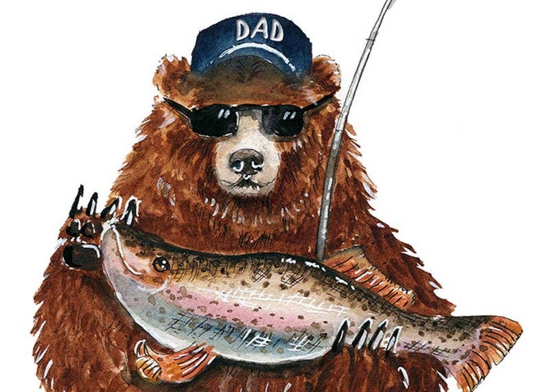 Bear Fathers Day Cod - Funny Fathers Day Card