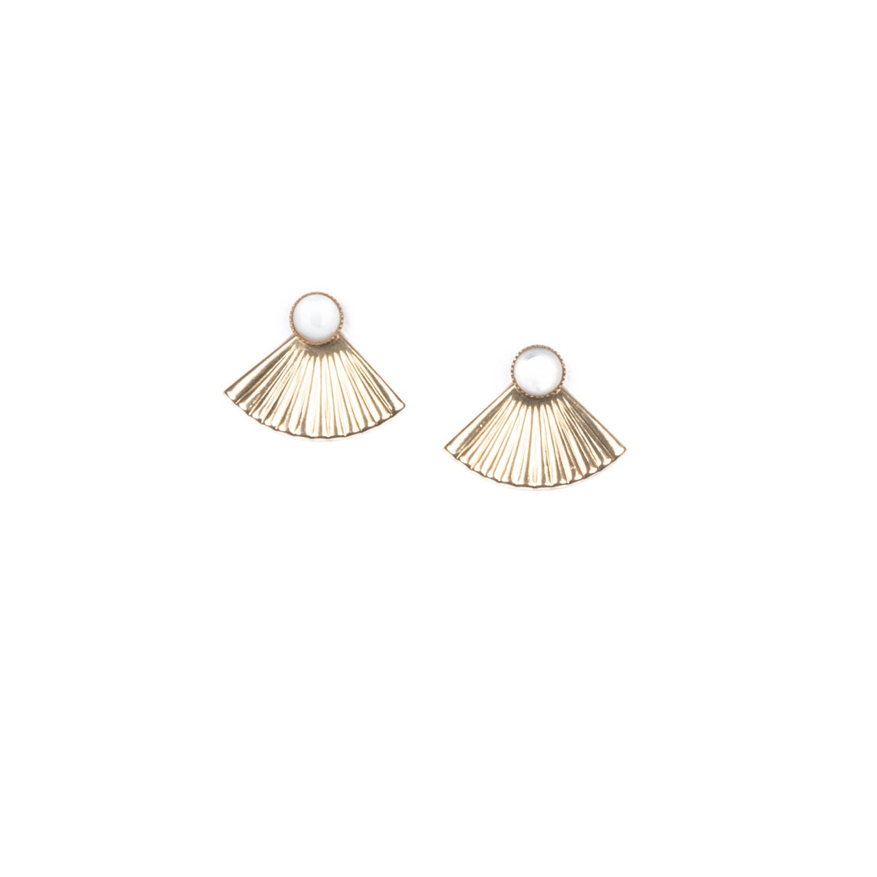 Mother of Pearl Mini Pleat Jacket Earrings