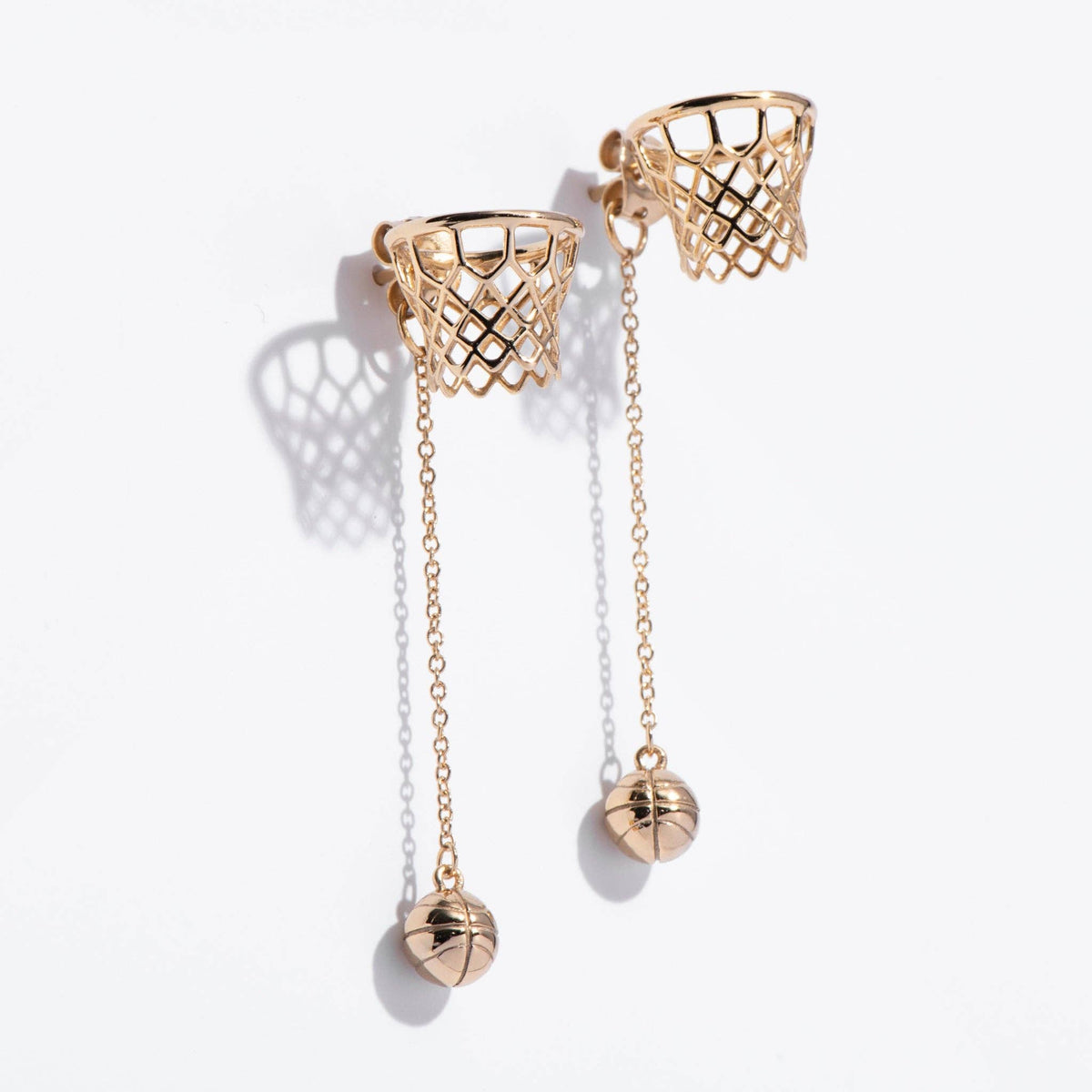 14k gold-plated brass Slam Dunk Earrings