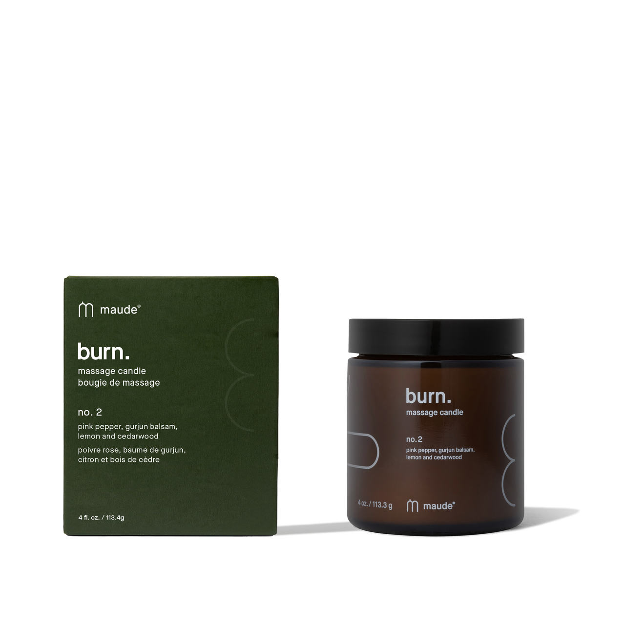 Burn no. 2 - massage candle, pink pepper, lemon, cedarwood.