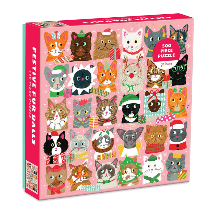 Festive Furrballs 500 Piece Puzzle