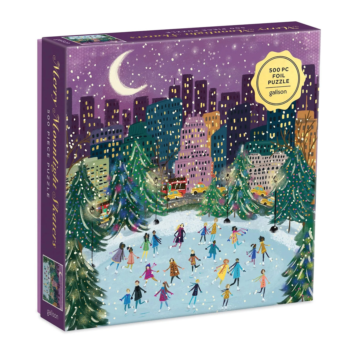 Merry Moonlight Skaters 500 Piece Puzzle