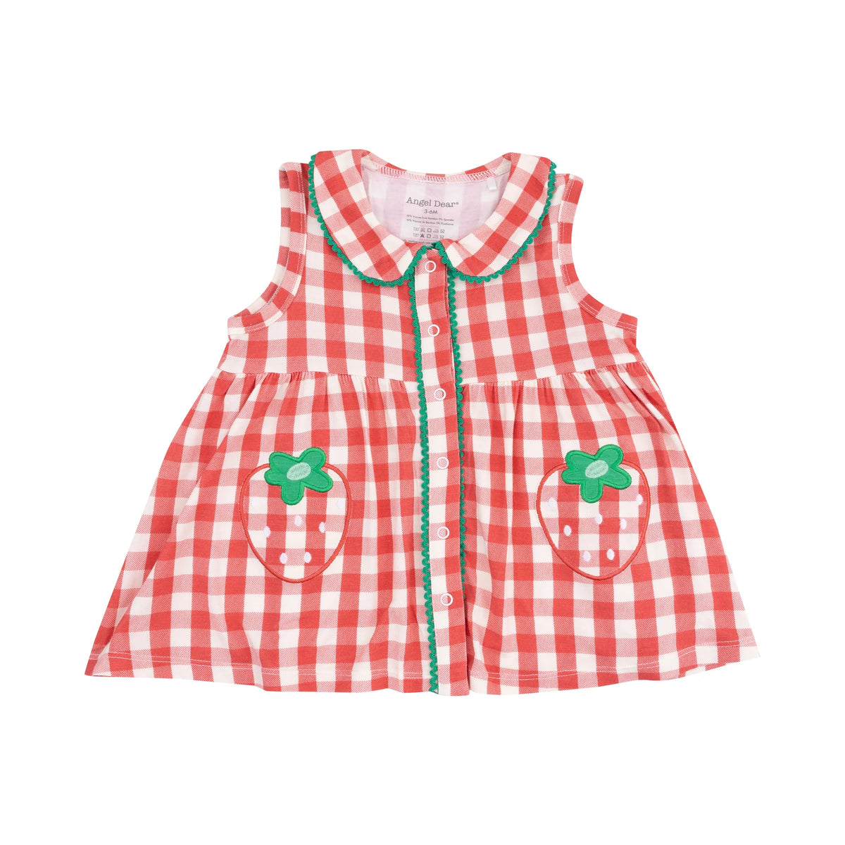 Strawberry Gingham | Peter Pan Button Front Dress