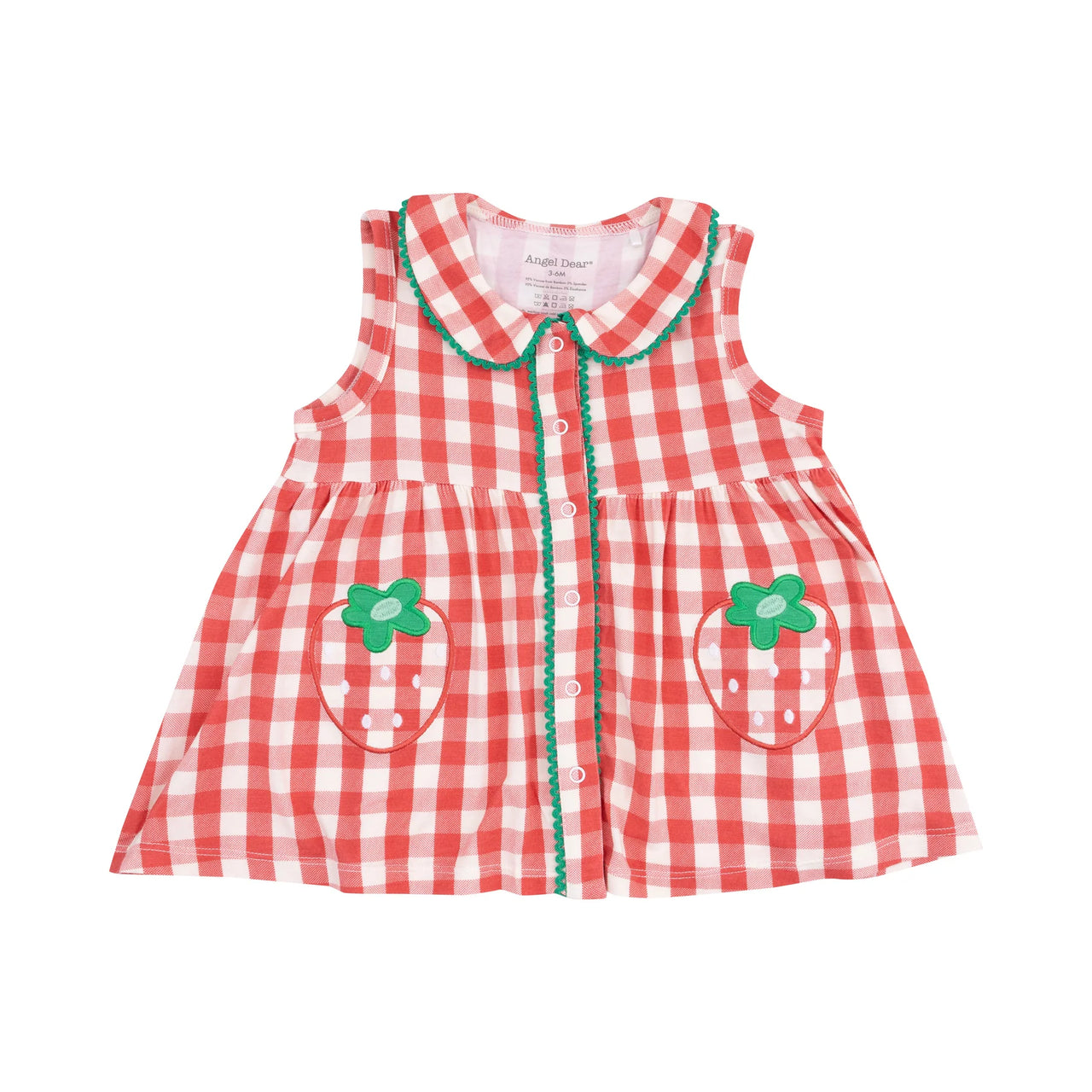 Strawberry Gingham | Peter Pan Button Front Dress