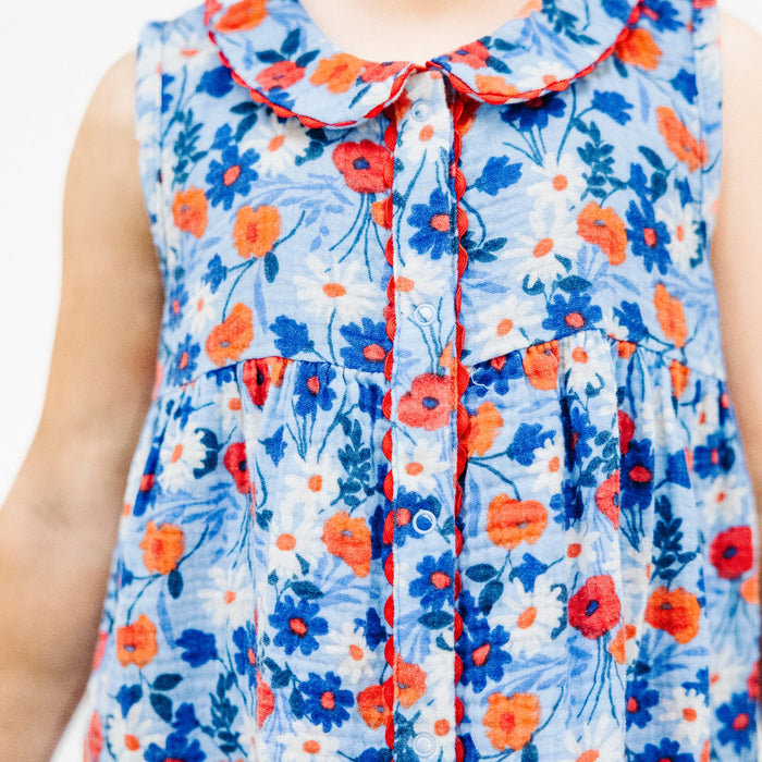 Poppy Days | Jill-Peter Pan Collar with Ric Rac Trim and Diaper Cover